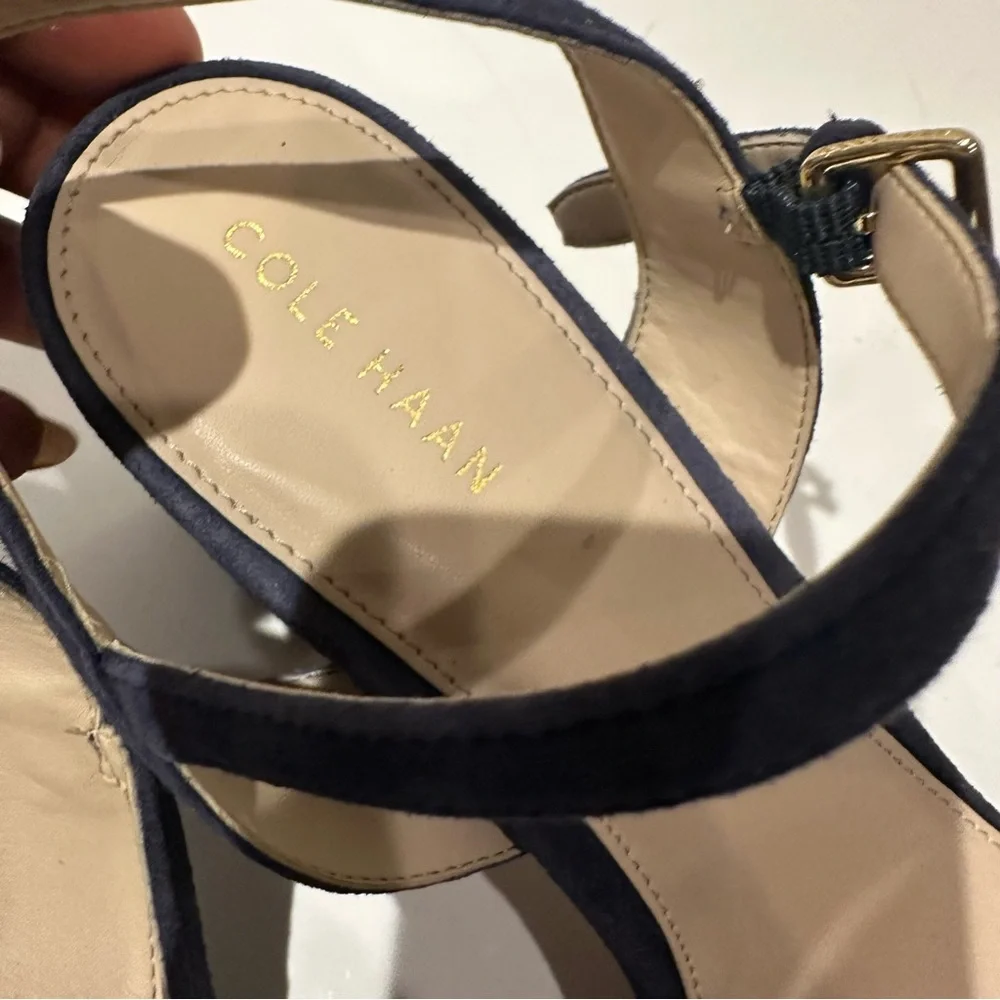 Cole Haan Women's Josie Suede Navy Blue Women's Sandals - Picture 2 of 4